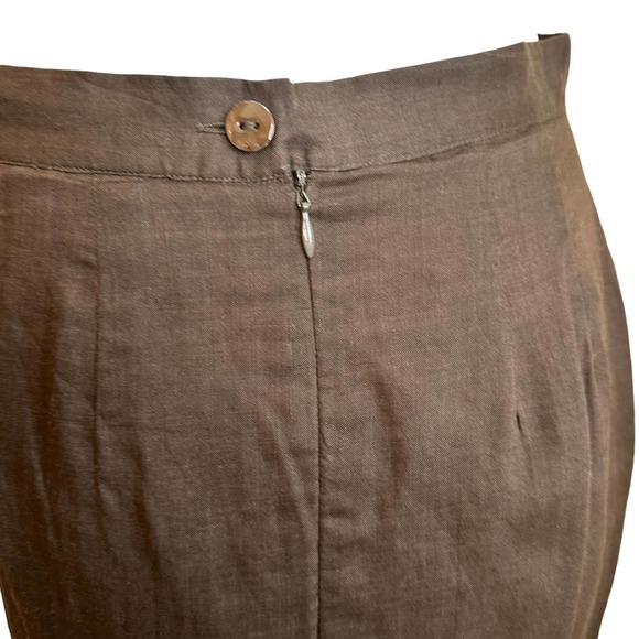 Armand Ventilo Skirt Brown Blue Floral Embroidered Maxi Modest Skirt sz 40=S - Picture 5 of 10